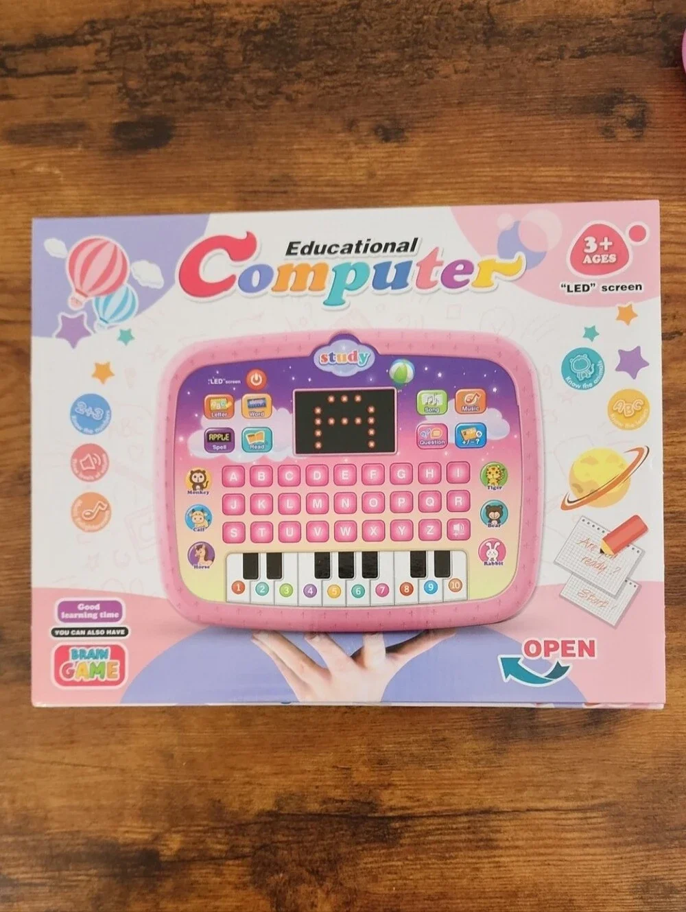 Kids Pink Educational Toy Laptop and Playset